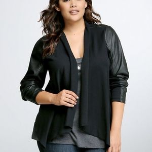 Drape Front Faux Leather Jacket Torrid